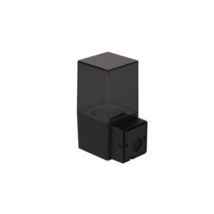 Outdoor wall light with motion and dusk sensor, 1xE27/40W/230V, IP44, black/smoked