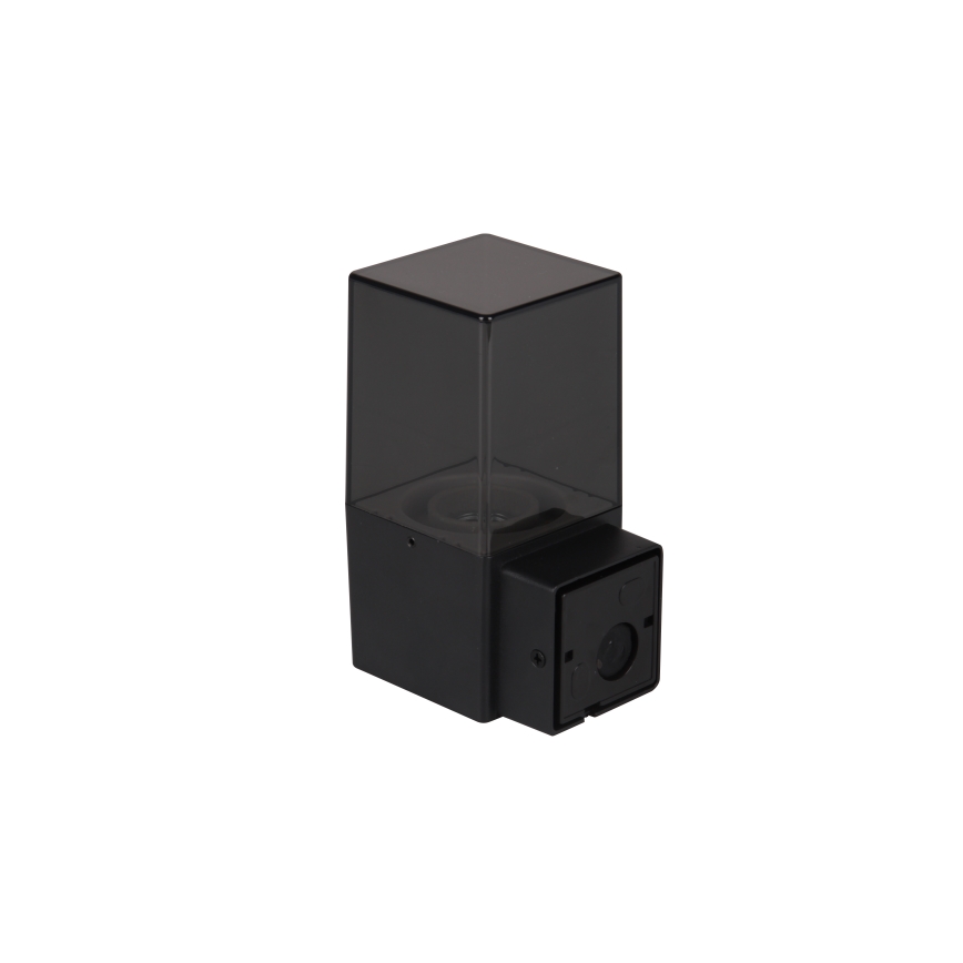 Outdoor wall light with motion and dusk sensor, 1xE27/40W/230V, IP44, black/smoked
