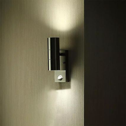 Outdoor wall light with sensor 2xGU10/35W/230V IP44