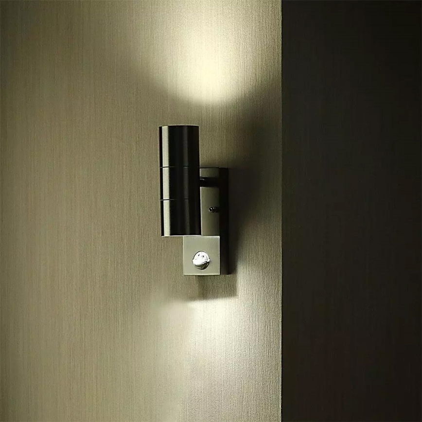 Outdoor wall light with sensor 2xGU10/35W/230V IP44