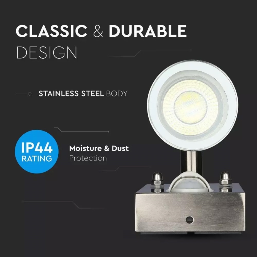 Outdoor wall light with sensor 2xGU10/35W/230V IP44