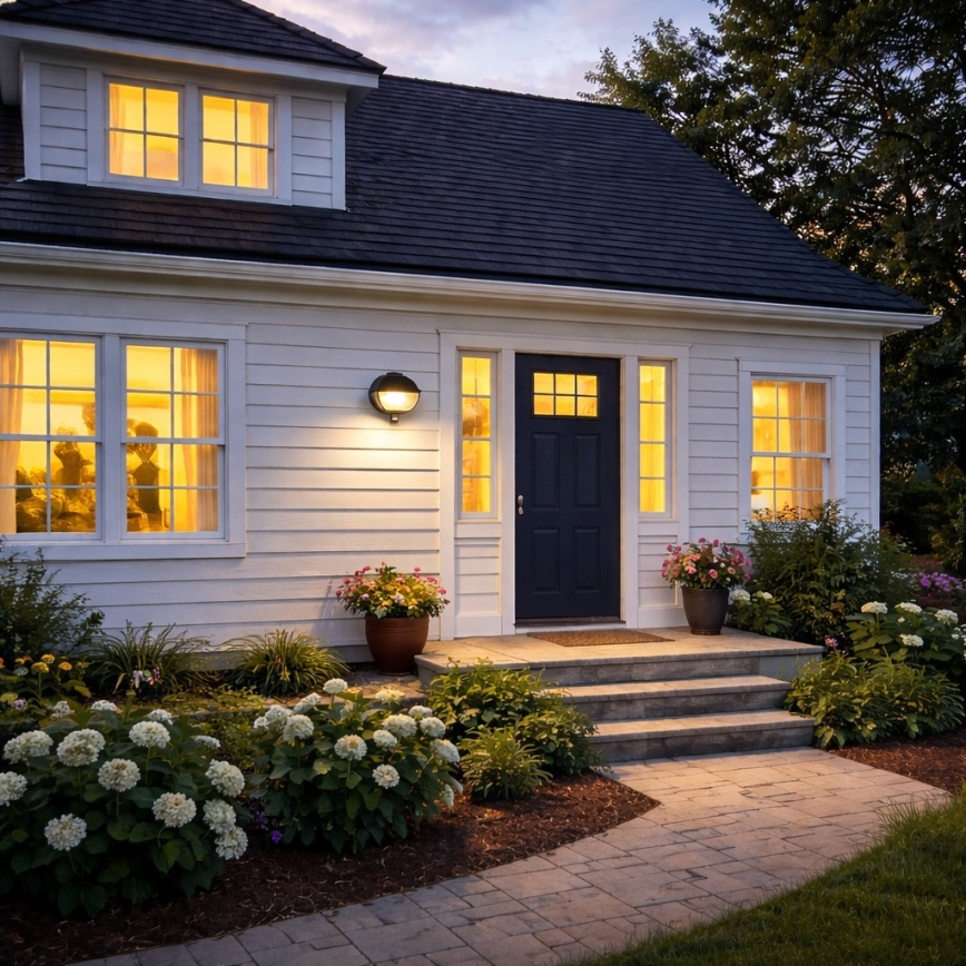 Outdoor wall light with sensor ORIKO 1xE27/15W/230V IP54 black