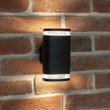 Outdoor wall light ZEVI 2xGU10/10W/230V IP54 black