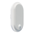 OVAL LED Outdoor Wall Light with Motion and Twilight Sensor, 10W/230V, IP65, White