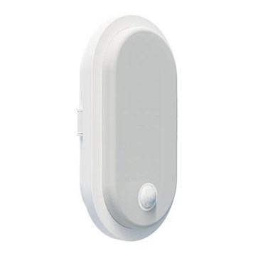 OVAL LED Outdoor Wall Light with Motion and Twilight Sensor, 10W/230V, IP65, White