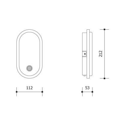 OVAL LED Outdoor Wall Light with Motion and Twilight Sensor, 10W/230V, IP65, White