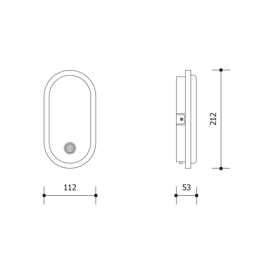 OVAL LED Outdoor Wall Light with Motion and Twilight Sensor, 10W/230V, IP65, White