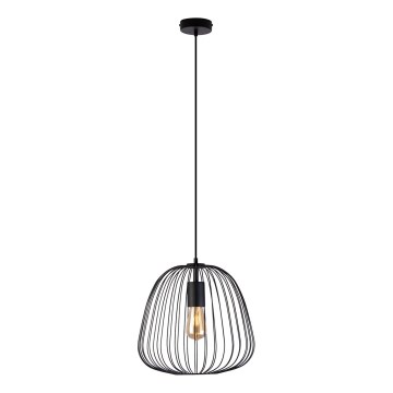 OVELLA cable-hung pendant lamp 1xE27/15W/230V Ø 36 cm, black