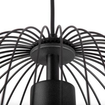 OVELLA cable-hung pendant lamp 1xE27/15W/230V Ø 36 cm, black