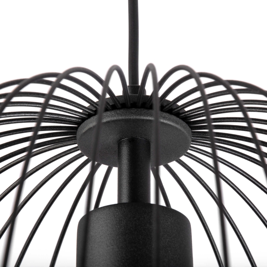OVELLA cable-hung pendant lamp 1xE27/15W/230V Ø 36 cm, black