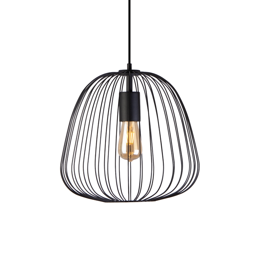 OVELLA cable-hung pendant lamp 1xE27/15W/230V Ø 36 cm, black