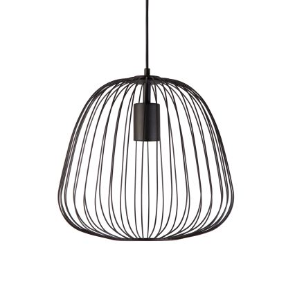 OVELLA cable-hung pendant lamp 1xE27/15W/230V Ø 36 cm, black