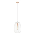 OVELLA Cable Pendant Lamp 1xE27/15W/230V Ø 25 cm Cream/Pine