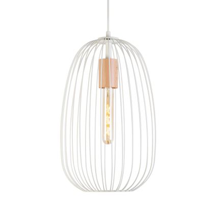 OVELLA Cable Pendant Lamp 1xE27/15W/230V Ø 25 cm Cream/Pine