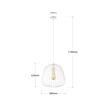 OVELLA Cable Pendant Light 1x E27/15W/230V Ø 36 cm, Cream