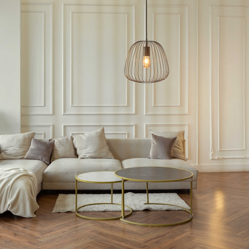 OVELLA Cable Pendant Light, 1x E27/15W/230V, Ø36 cm, Grey