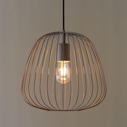 OVELLA Cable Pendant Light, 1x E27/15W/230V, Ø36 cm, Grey