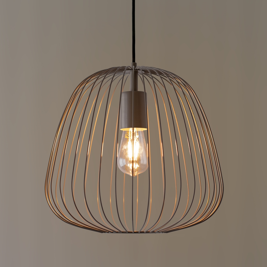 OVELLA Cable Pendant Light, 1x E27/15W/230V, Ø36 cm, Grey