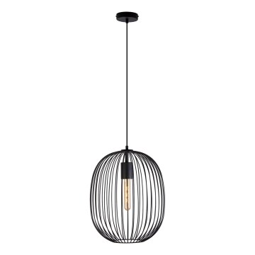 OVELLA cable pendant light 1xE27/15W/230V, Ø 34 cm, black