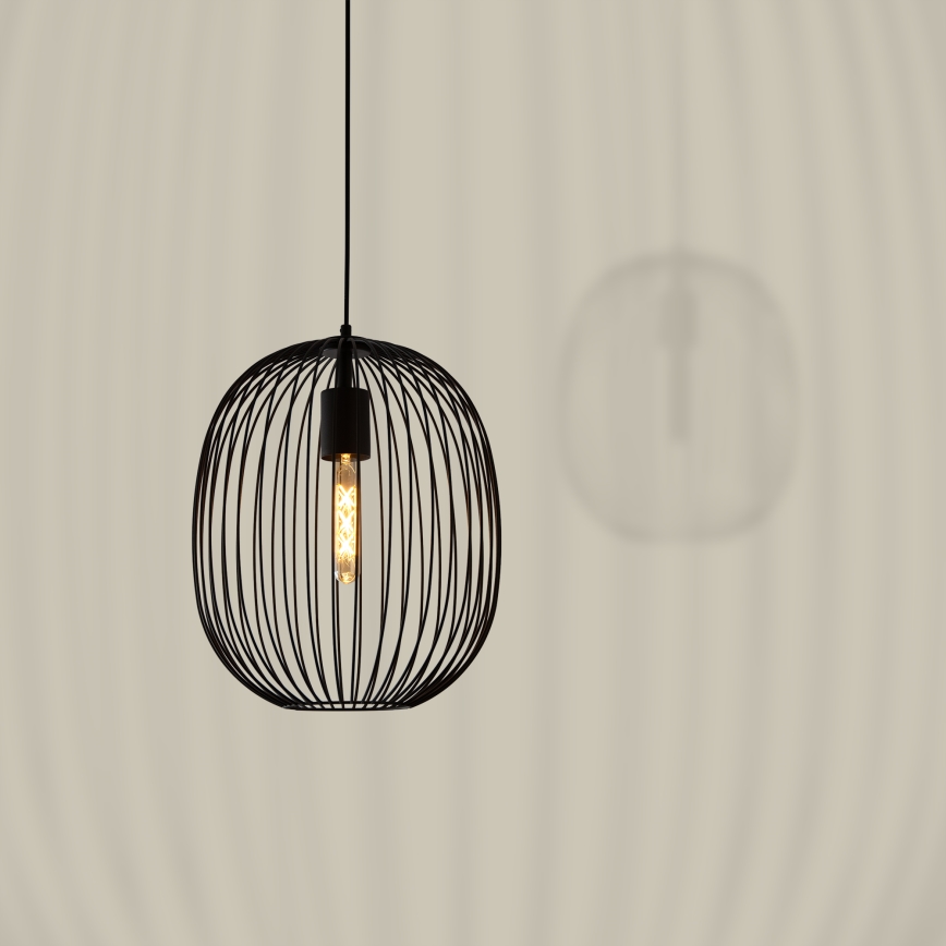 OVELLA cable pendant light 1xE27/15W/230V, Ø 34 cm, black