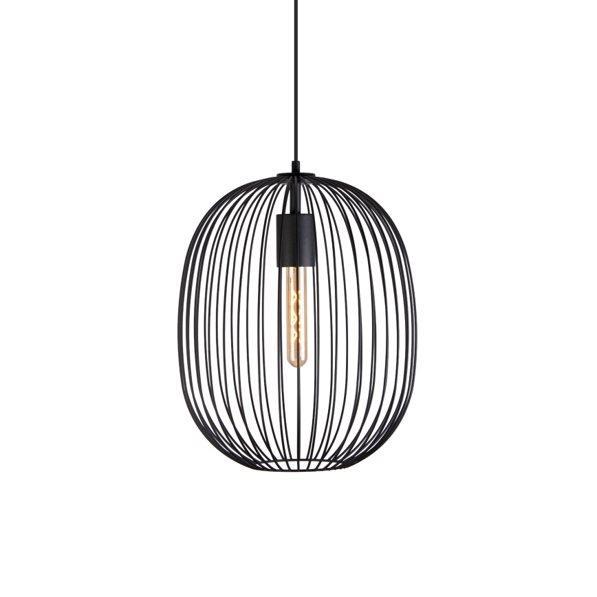OVELLA cable pendant light 1xE27/15W/230V, Ø 34 cm, black
