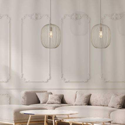 OVELLA Cable Pendant Light 1×E27/15W/230V, Ø 34 cm, Cream