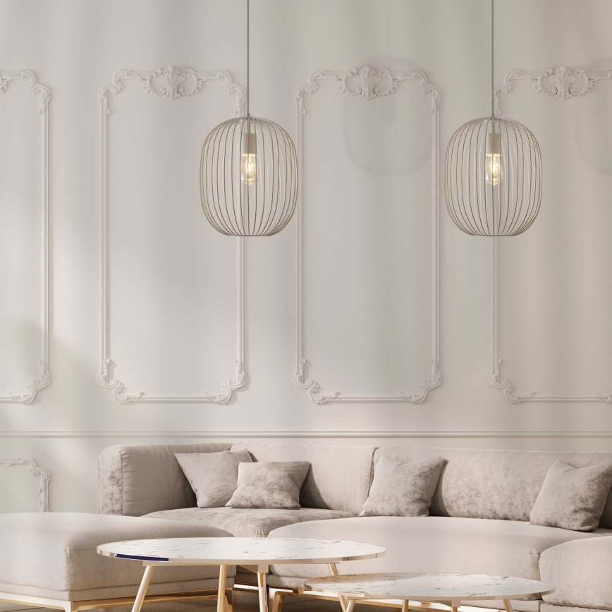 OVELLA Cable Pendant Light 1×E27/15W/230V, Ø 34 cm, Cream
