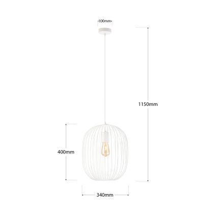 OVELLA Cable Pendant Light 1×E27/15W/230V, Ø 34 cm, Cream