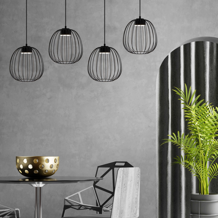 OVELLA cable-suspended pendant light 1x GX53/10W/230V Ø 25 cm black