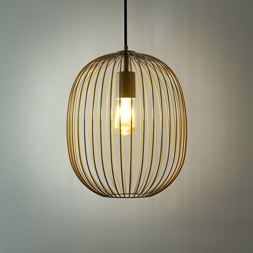 OVELLA pendant light on cord 1x E27/15W/230V, Ø 34 cm, beige
