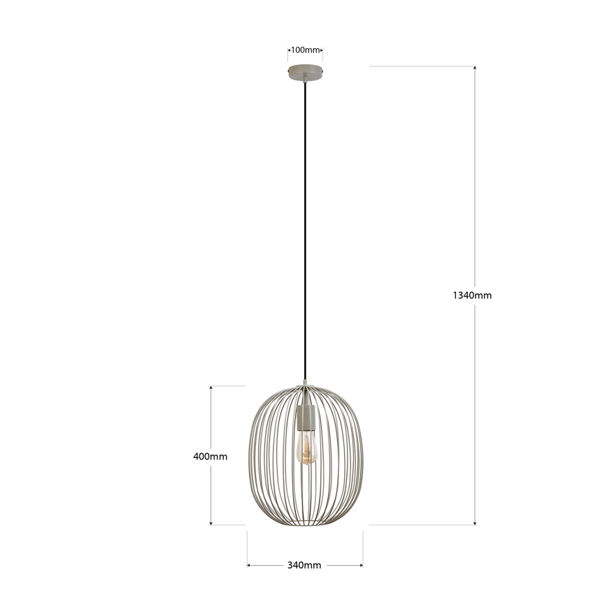 OVELLA pendant light on cord 1x E27/15W/230V, Ø 34 cm, beige