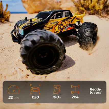 Overmax - X-JOLT Remote-Controlled RC Car, 1000 mAh, Black/Yellow