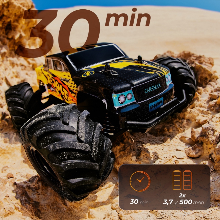 Overmax - X-JOLT Remote-Controlled RC Car, 1000 mAh, Black/Yellow