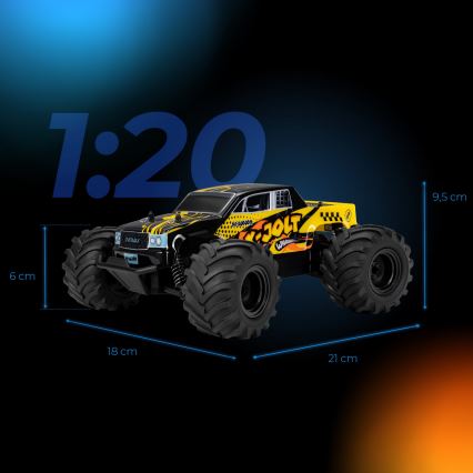 Overmax - X-JOLT Remote-Controlled RC Car, 1000 mAh, Black/Yellow