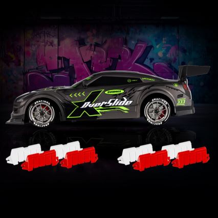 Overmax - X-OVERSLIDE RC Drift Car with Remote Control, 1000 mAh, Black/Green/Blue/Red