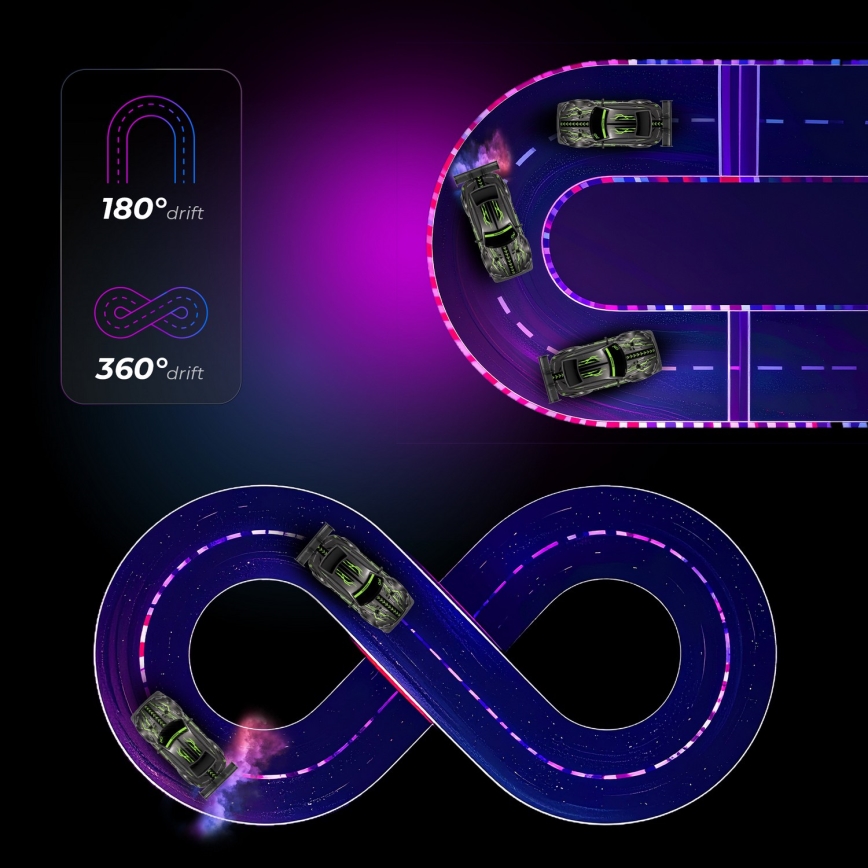 Overmax - X-OVERSLIDE RC Drift Car with Remote Control, 1000 mAh, Black/Green/Blue/Red