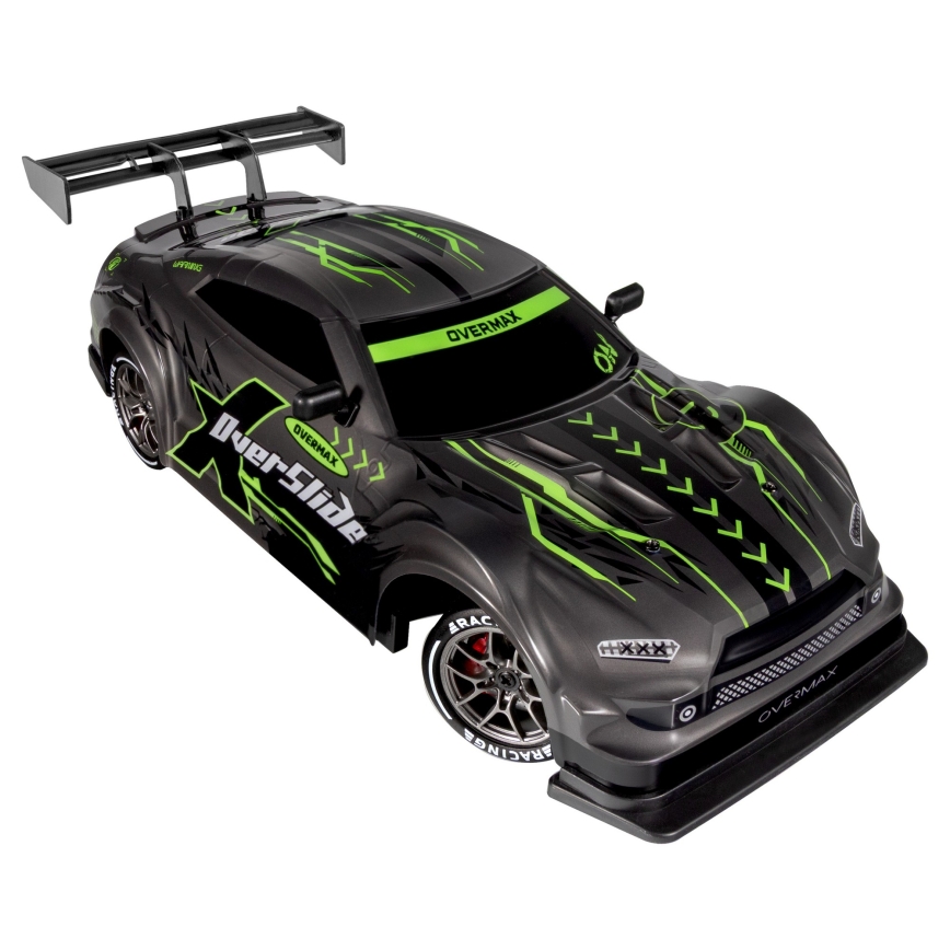Overmax - X-OVERSLIDE RC Drift Car with Remote Control, 1000 mAh, Black/Green/Blue/Red