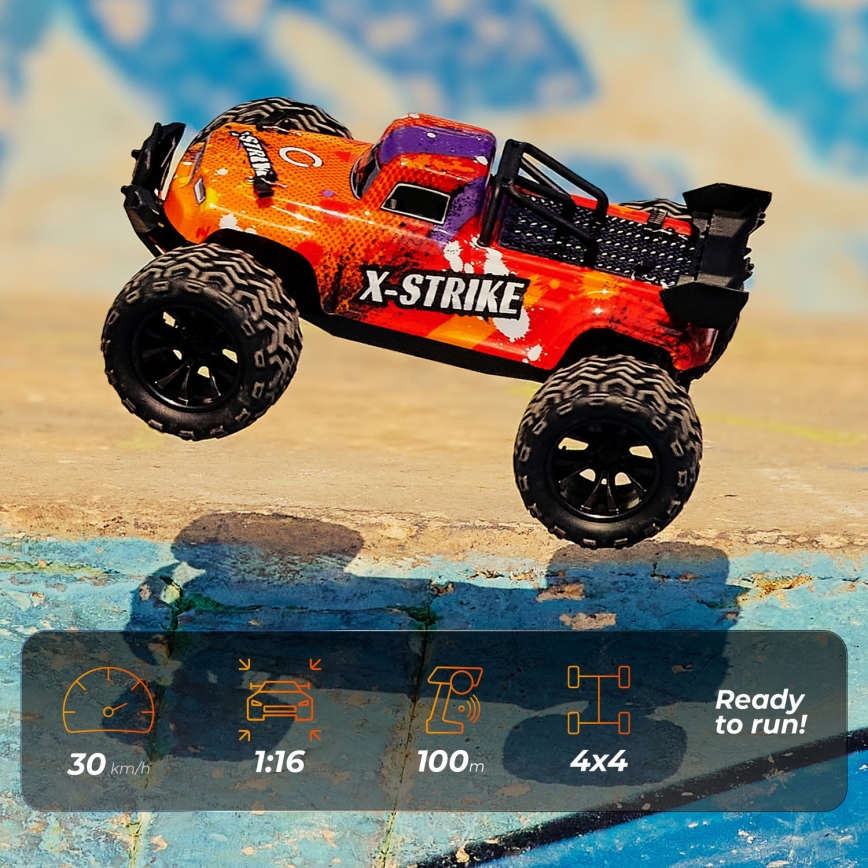 Overmax - X-STRIKE 3000 mAh Remote-Control RC Car, Black/Orange