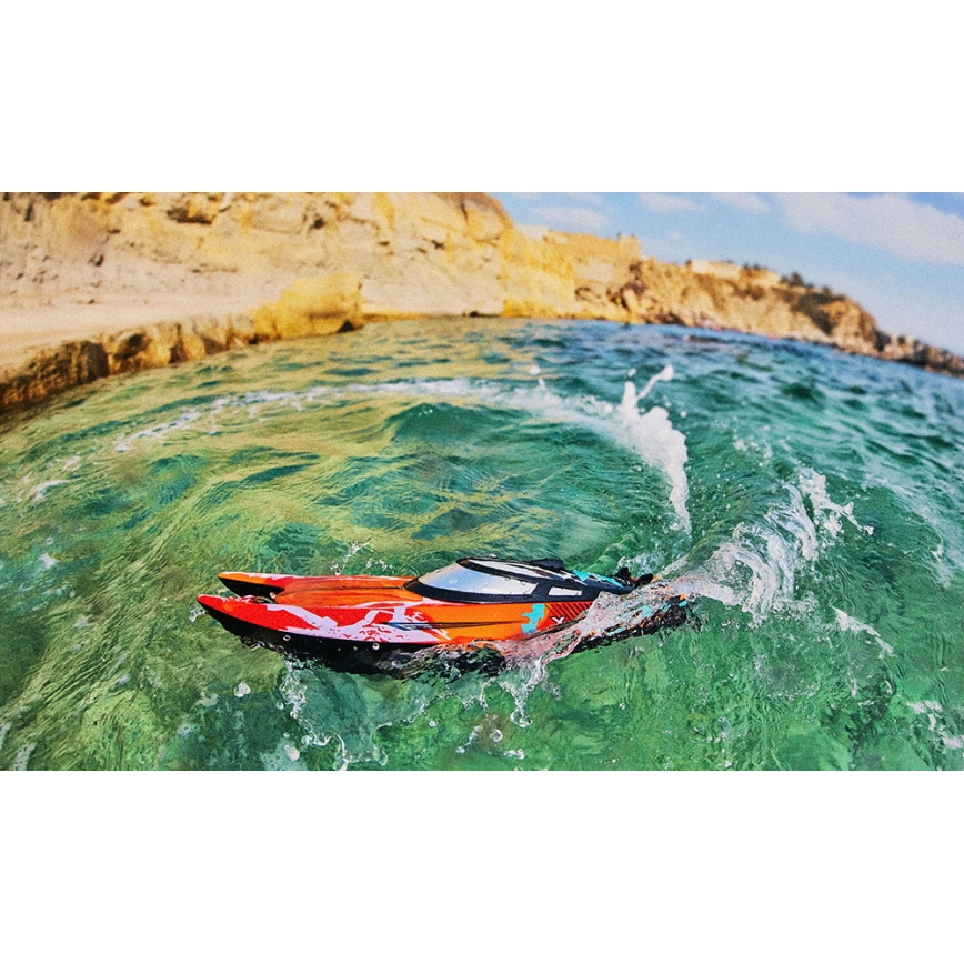 Overmax - X-TIDE RC Boat with Remote Control, 2400 mAh — Black/Orange