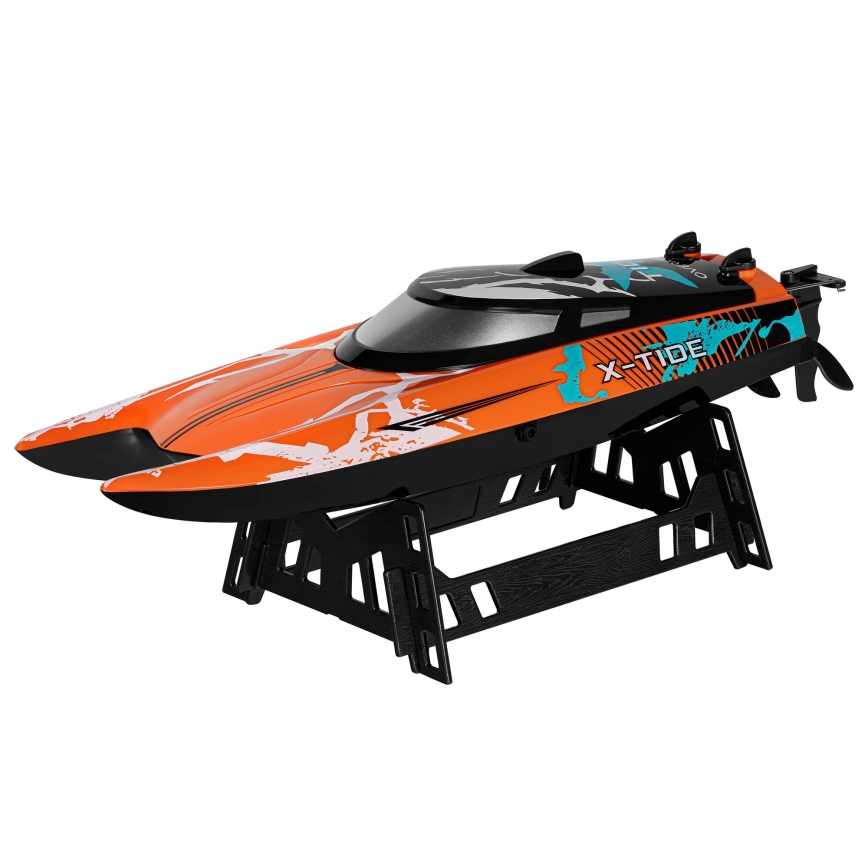 Overmax - X-TIDE RC Boat with Remote Control, 2400 mAh — Black/Orange