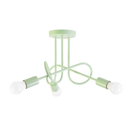 OXFORD Flush-mount ceiling light 3×E27/15W/230V, green