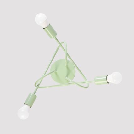 OXFORD Flush-mount ceiling light 3×E27/15W/230V, green