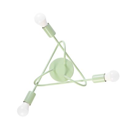 OXFORD Flush-mount ceiling light 3×E27/15W/230V, green