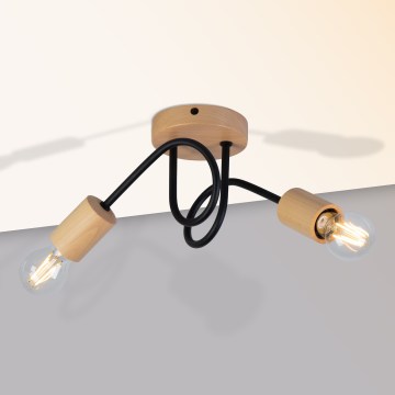 OXFORD Flush-Mount Chandelier 2xE27/15W/230V Pine/Black