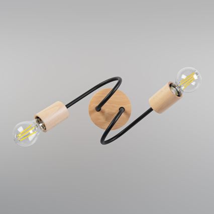 OXFORD Flush-Mount Chandelier 2xE27/15W/230V Pine/Black