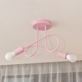 OXFORD Flush-Mount Chandelier 2xE27/15W/230V, Pink