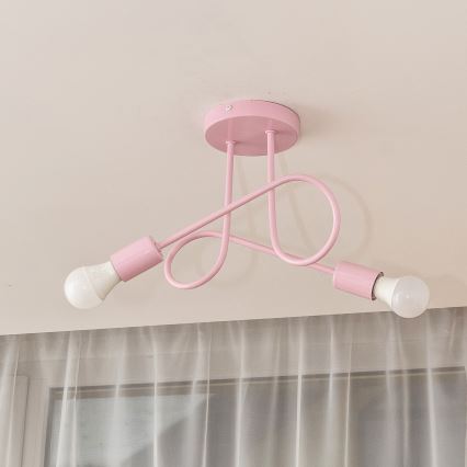OXFORD Flush-Mount Chandelier 2xE27/15W/230V, Pink