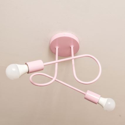 OXFORD Flush-Mount Chandelier 2xE27/15W/230V, Pink