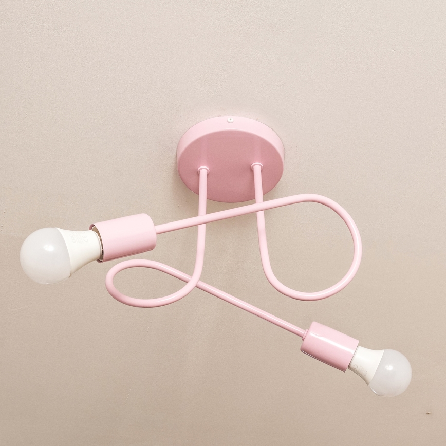 OXFORD Flush-Mount Chandelier 2xE27/15W/230V, Pink