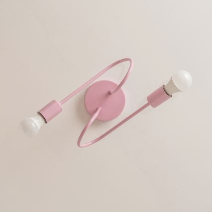 OXFORD Flush-Mount Chandelier 2xE27/15W/230V, Pink